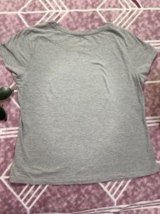 Gray Embellished Graphic Top