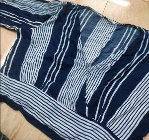 Striped Crop Top with Bell Sleeves
