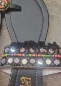 Stylish Flats with Mirror Work