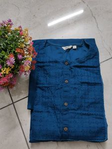 Teal Blue Cotton Kurti used Twice Only