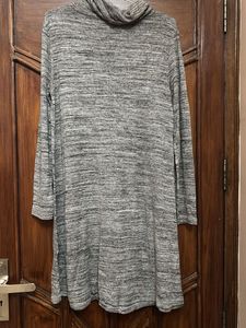 Gray Cowl Neck Tunic Dress