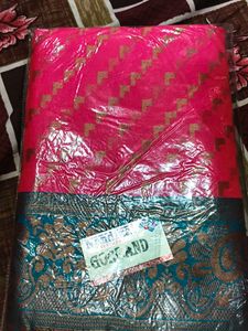 Pink & Blue Saree
