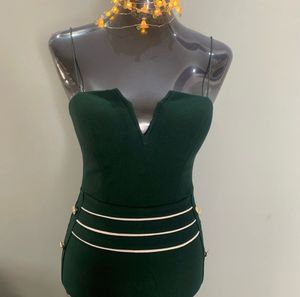 Classy Dark Green Chic Bodycon Mini Dress