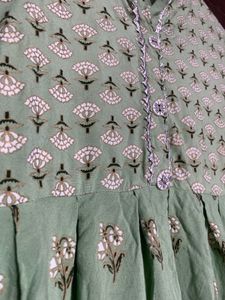 Green Printed Kurta Set
