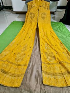 Embroidered Yellow Ethnic Dress