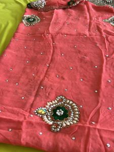 Peach Saree