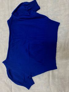 Trendy Blue Crop Top