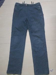 women blue denim pant