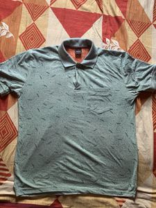 Patterned Polo Shirt with Pocket