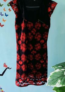 Contrast Piped Floral Bodycon Dress