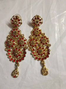 Red &amp; Gold Floral Choker