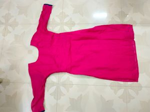 Pink Aari Work Kurta