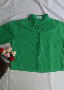 Fluorescent Green   Crop Shirt