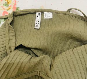 Olive Green Ribbed Tank Top