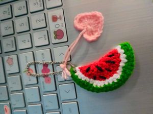 watermelon/Palestine represented emoji keychain
