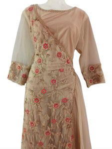 ✨ Elegant Beige Embroidered Dress – Limited Stock!