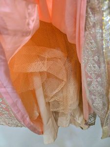 Peach Sequence Lehenga Set
