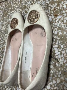 Bata White Ballerinas