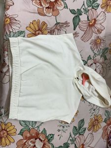 White Cropped Hoodie