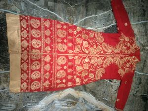 Red &amp; Gold Salwar Kameez Suit