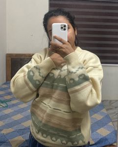 oversized winterwear multicolor sweater