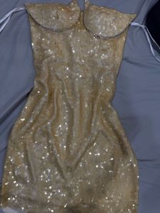 Mustard sequin dress