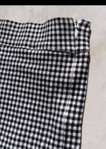 Black And White Check Skirt