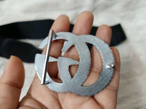 Black Belt With Silver Buckle
