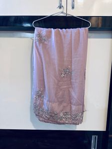 Soft Organza Baby Pink Saree With 2 Blouse