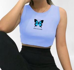 Blue Butterfly Tank Top