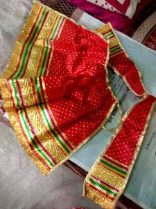 Red Lahnga Duppta For Murti..