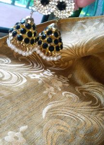 Golden, White &amp; Black Jhumka.....