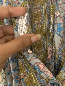 Boho Chic Blue Floral Kaftan Dress