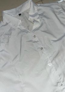 Crop White Button-Down Shirt