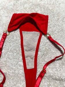 Red Adjustable Thong Panty | Size S