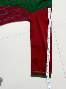 Stylish Red &amp; Green Ethnic Kurta
