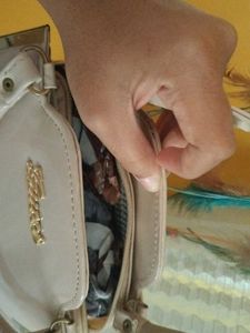 Nude Handbag With Attachable Belt