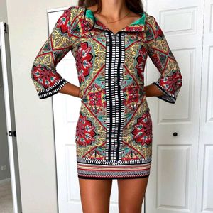 81610. Colorful Patterned Dress