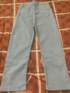 Light Blue Wide Leg Jeans with Buttons