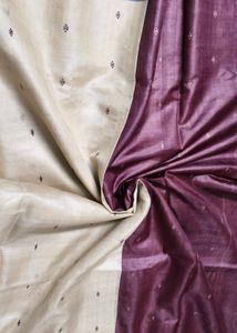 Hand Embroidered double shade Silk Saree