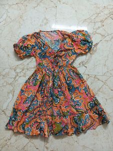 Colorful Paisley Print Dress