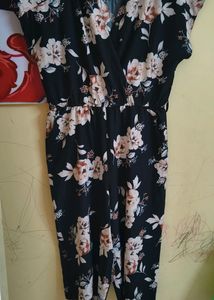 Black Knee Length Jump Suit