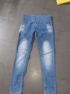 Blue White Combination Jeans