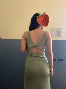 Olive Green Bodycon Midi Dress