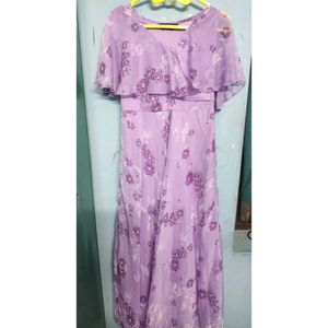 Max Floral Lavender Maxi Dress - XS
