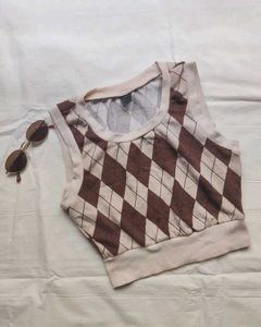 Brown Vest Top