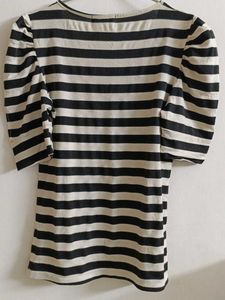 Striped Puff Sleeve Top