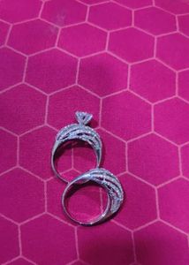 Sparkling Silver Ring Set