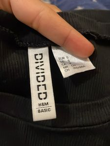 H&amp;M cotton black bodycon dress