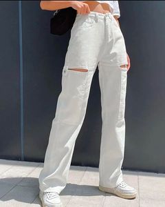 Ripped Straight Leg Jeans
